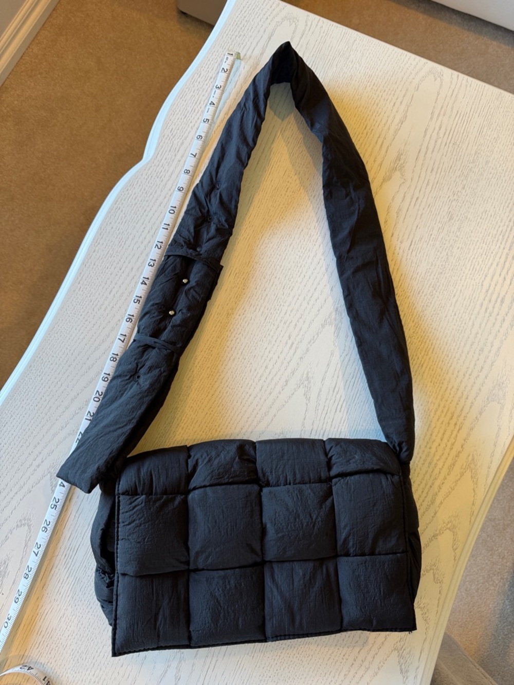 Quilted Black Puffer Shoulder Bag